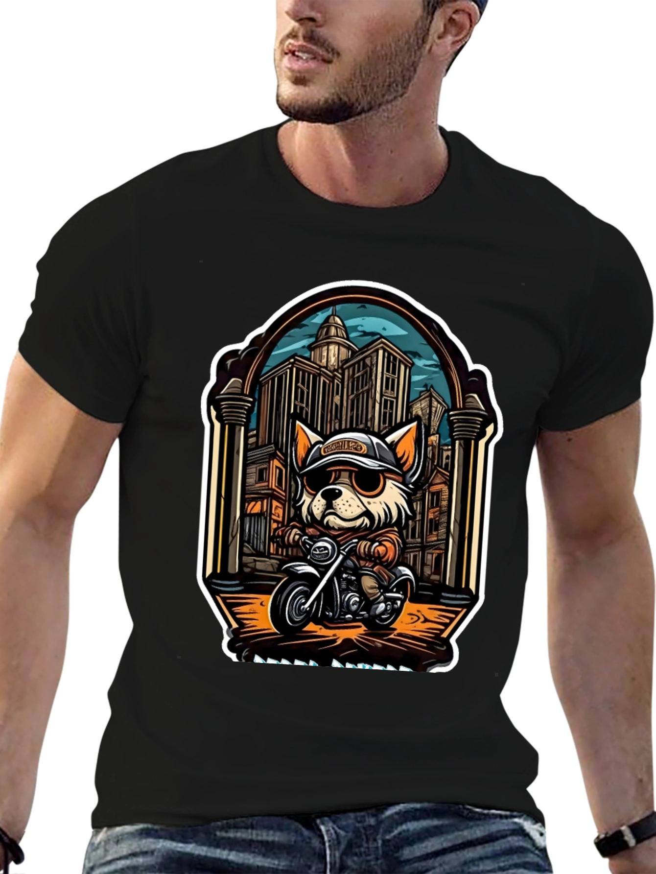 Cool Dog Biker T-Shirt