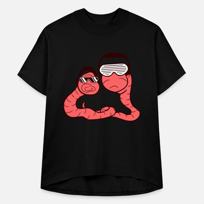 Two Cool DJ Worms Party Fun Team Friends Duo Crew