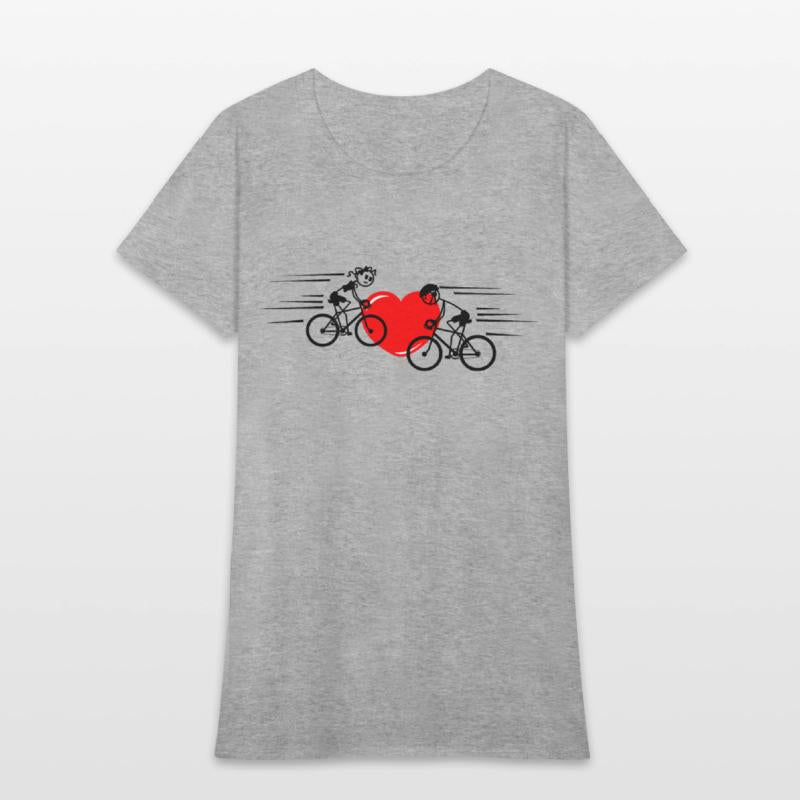 Two cyclists with heart in the middle