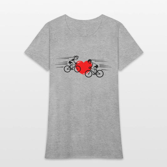 Two cyclists with heart in the middle