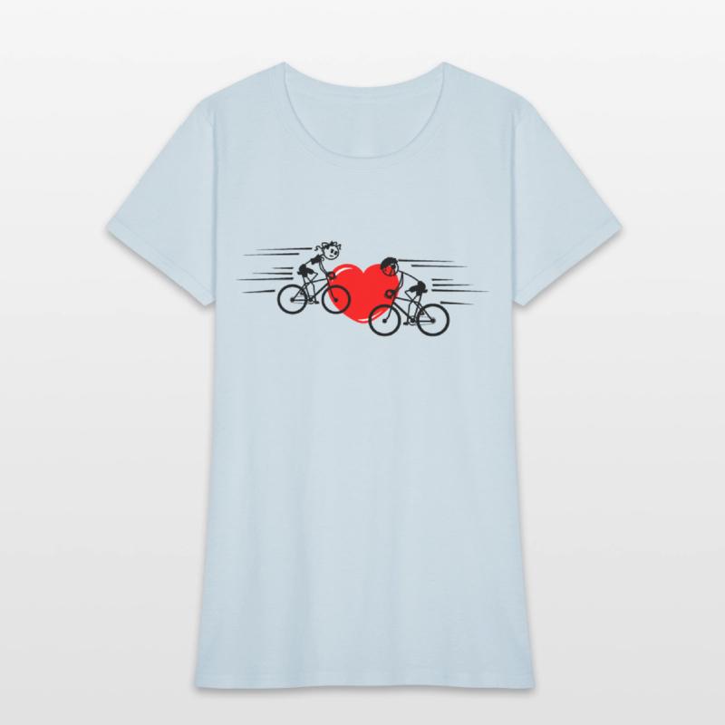 Two cyclists with heart in the middle