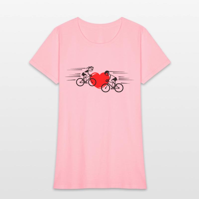 Two cyclists with heart in the middle