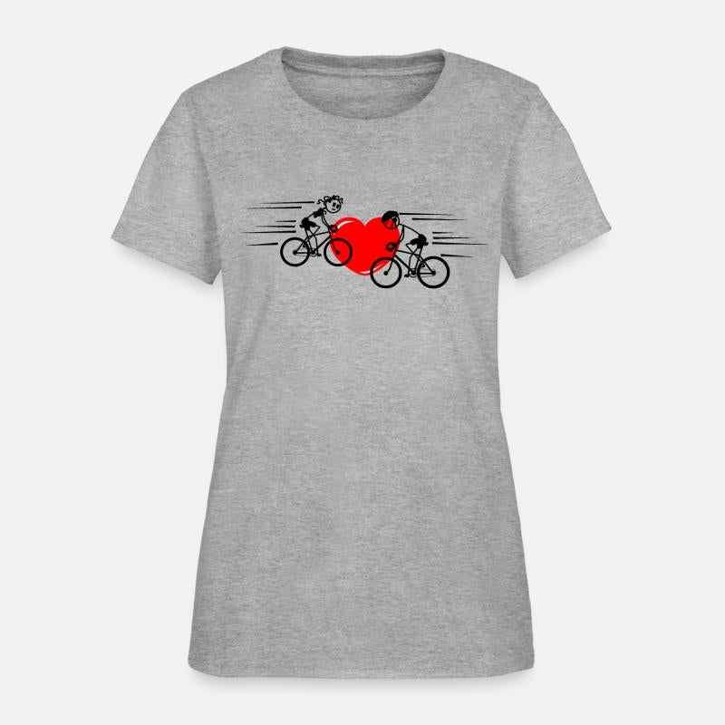 Two cyclists with heart in the middle