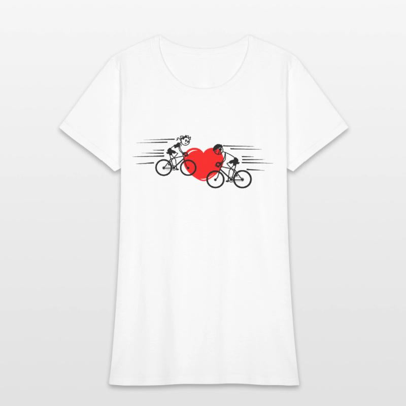 Two cyclists with heart in the middle