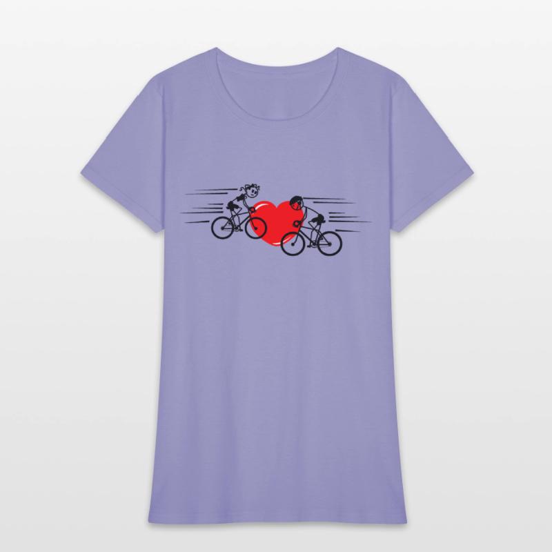 Two cyclists with heart in the middle