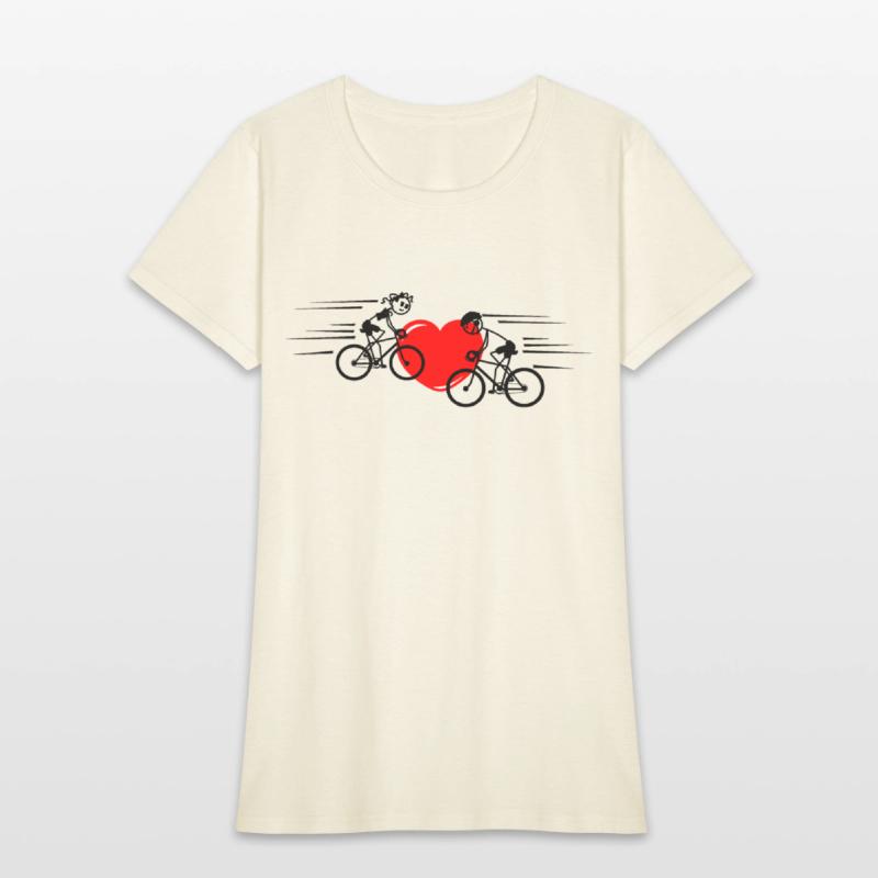 Two cyclists with heart in the middle