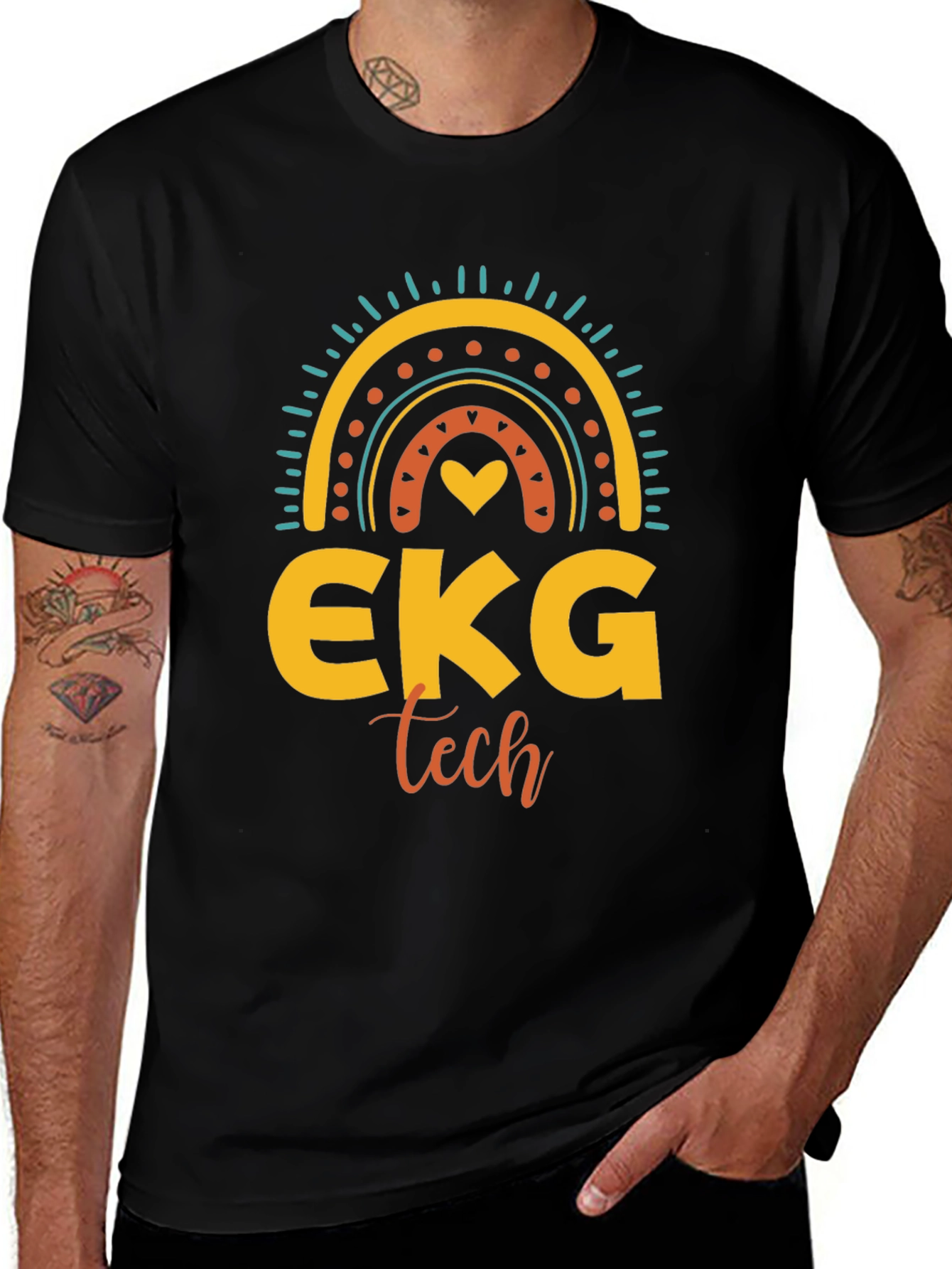 EKG Tech Rainbow Graphic T-Shirt