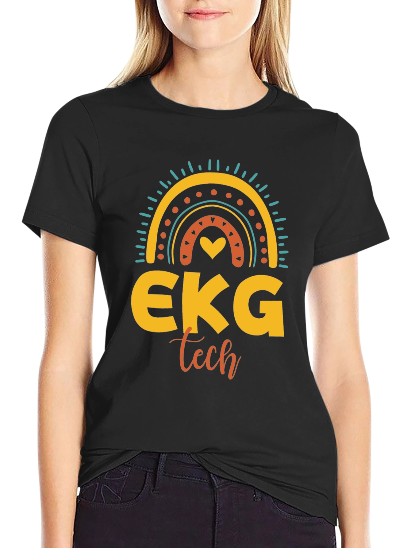 EKG Tech Rainbow Graphic T-Shirt