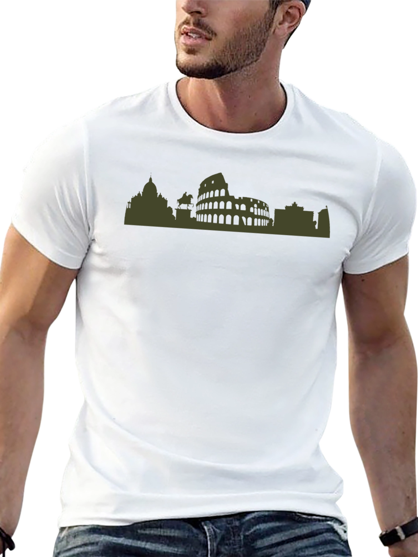 Rome Skyline Graphic Tee - Black