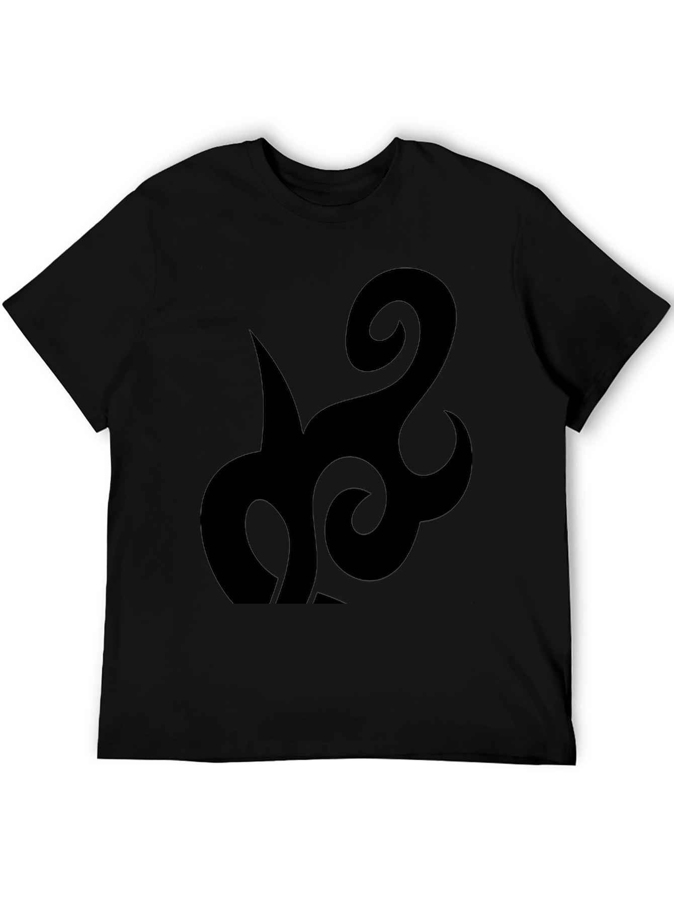 Black Graphic Tee - Abstract Design