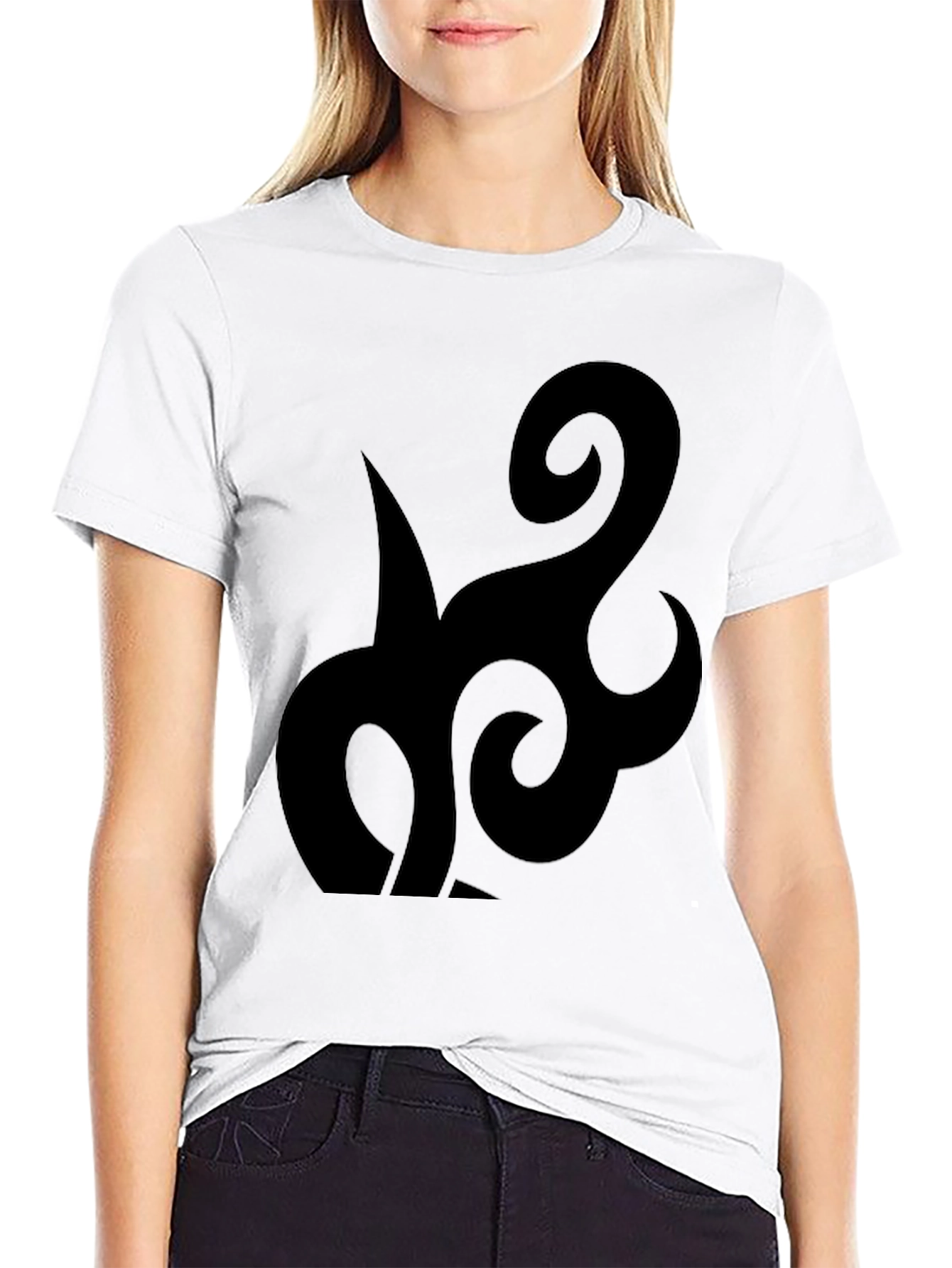Black Graphic Tee - Abstract Design