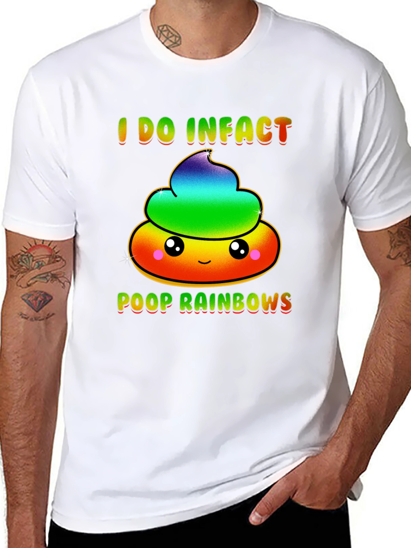Rainbow Poop T-Shirt Funny Graphic Tee