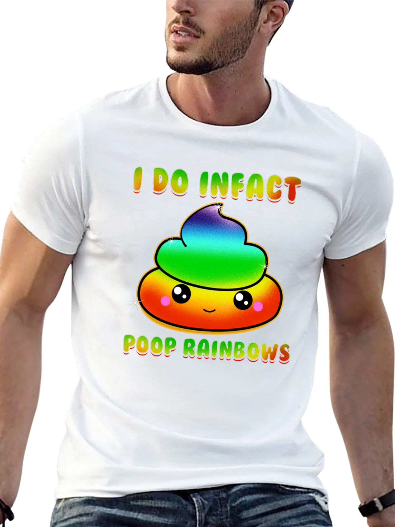 Rainbow Poop T-Shirt Funny Graphic Tee