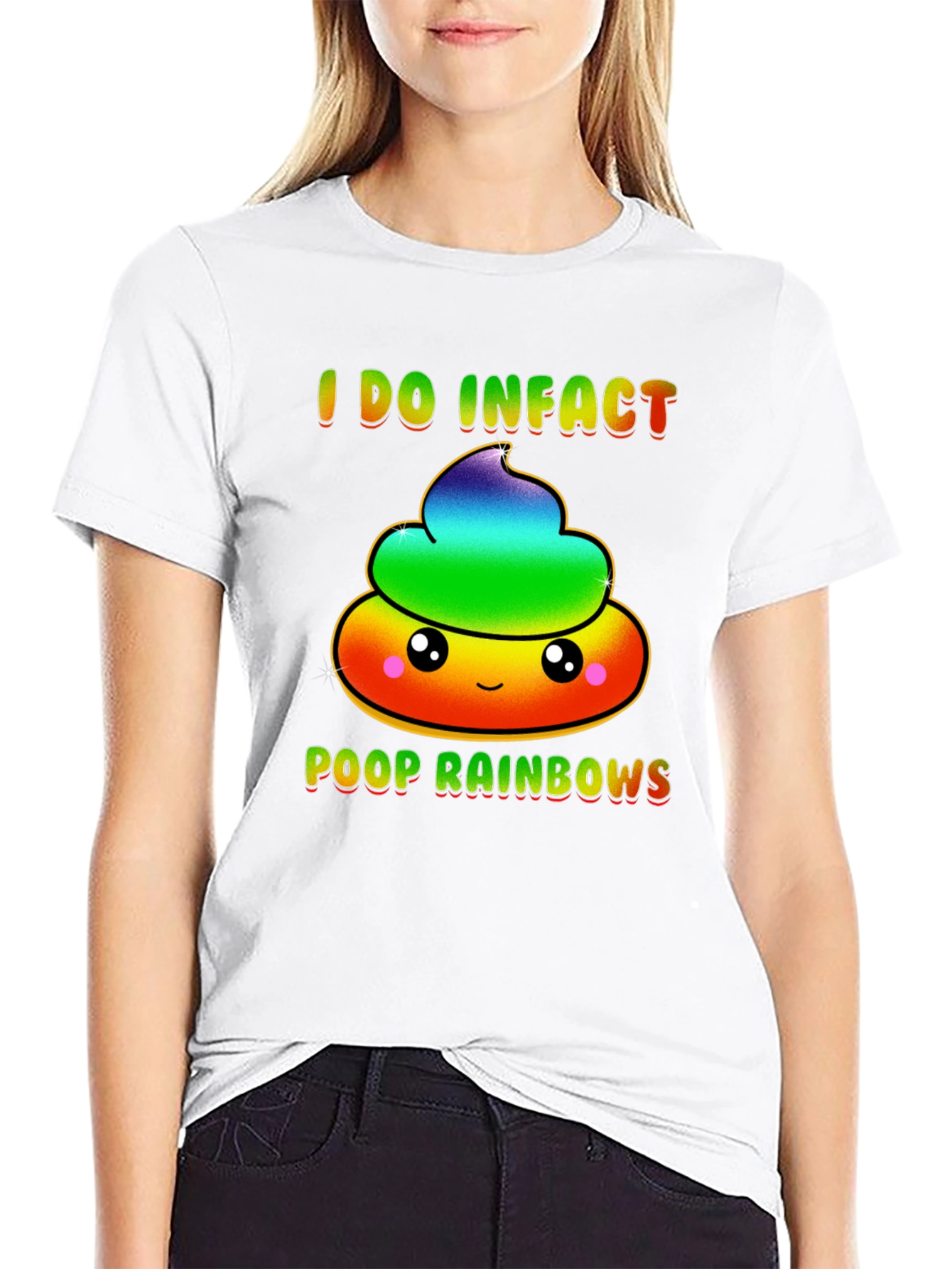 Rainbow Poop T-Shirt Funny Graphic Tee