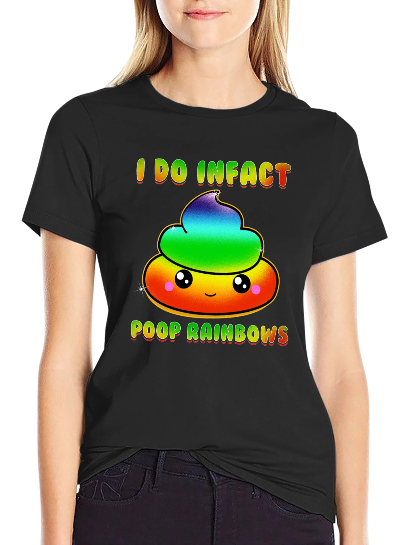 Rainbow Poop T-Shirt Funny Graphic Tee