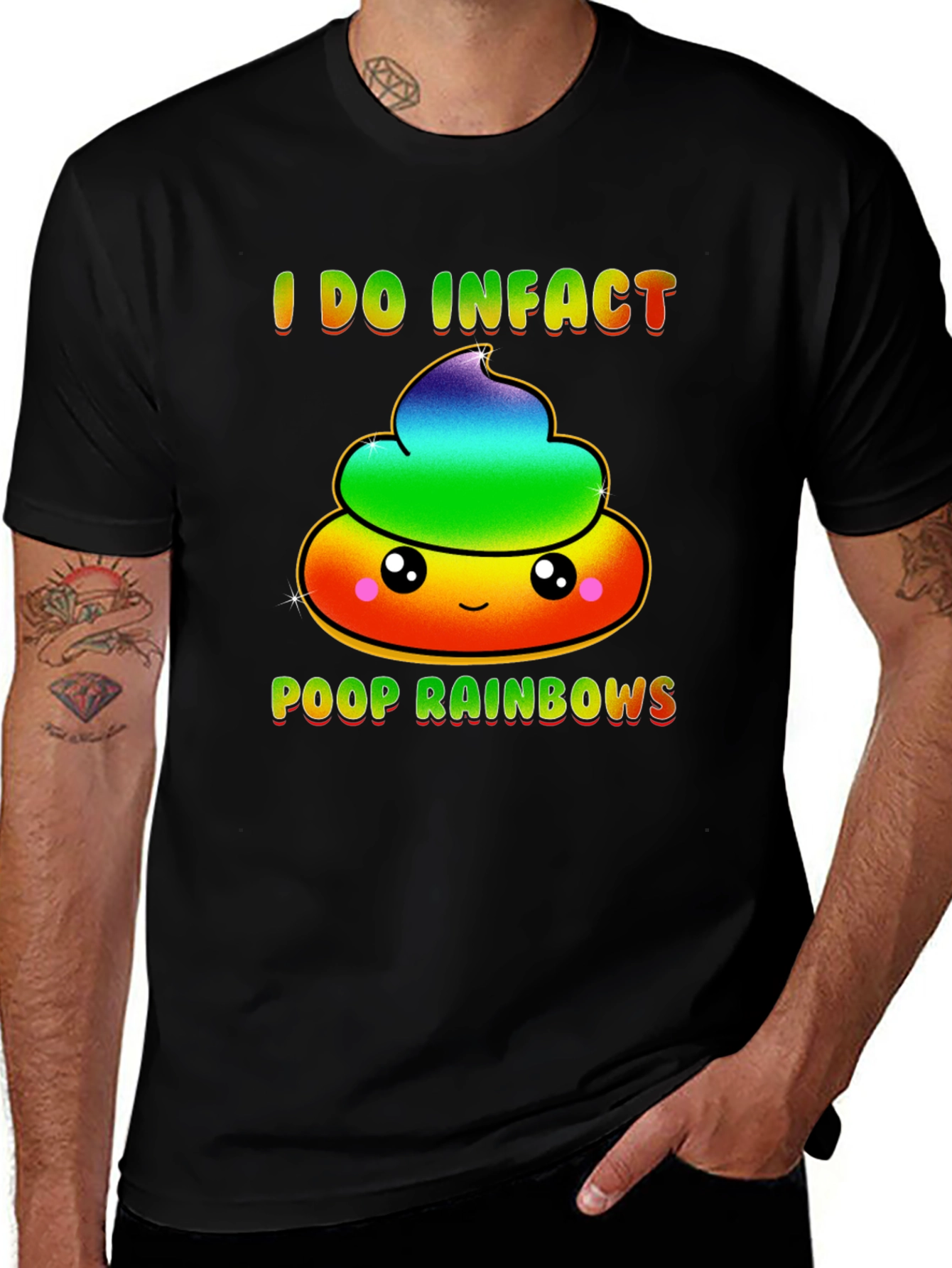 Rainbow Poop T-Shirt Funny Graphic Tee