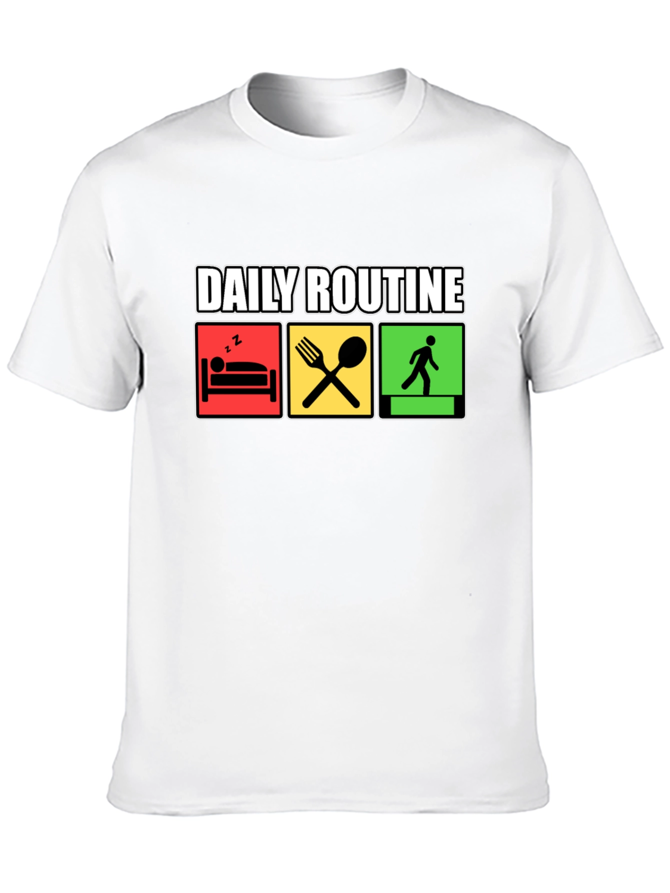Daily Routine Graphic Tee - Black Cotton T-Shirt