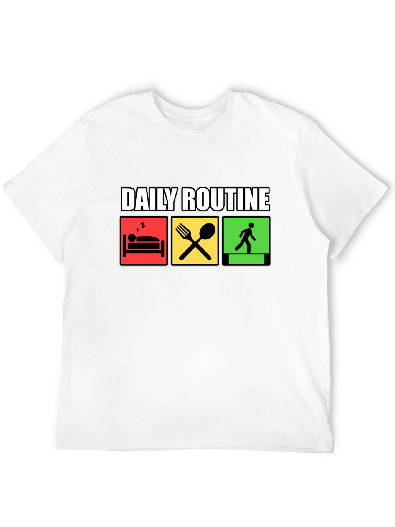 Daily Routine Graphic Tee - Black Cotton T-Shirt