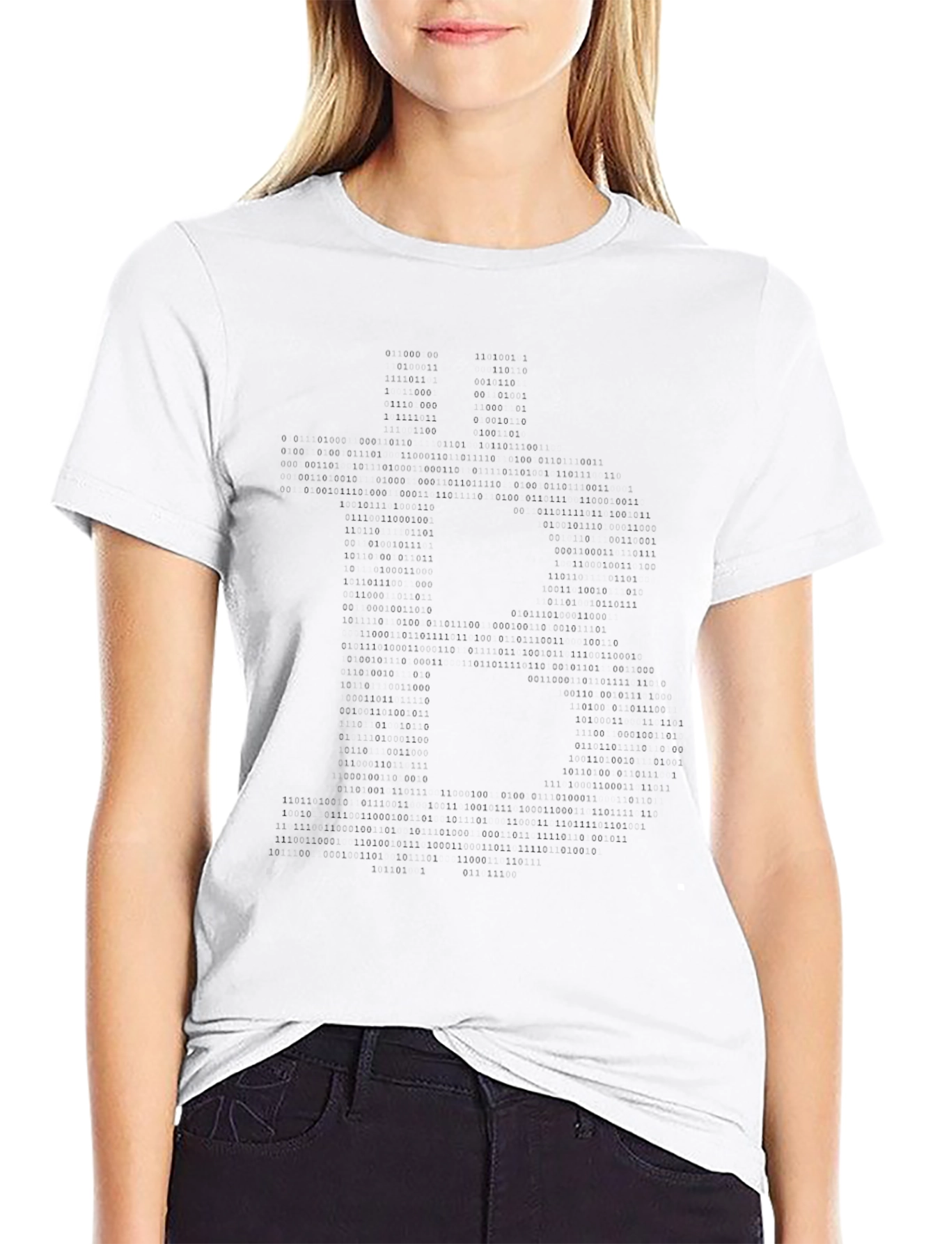 Binary Code Graphic Tee - Black