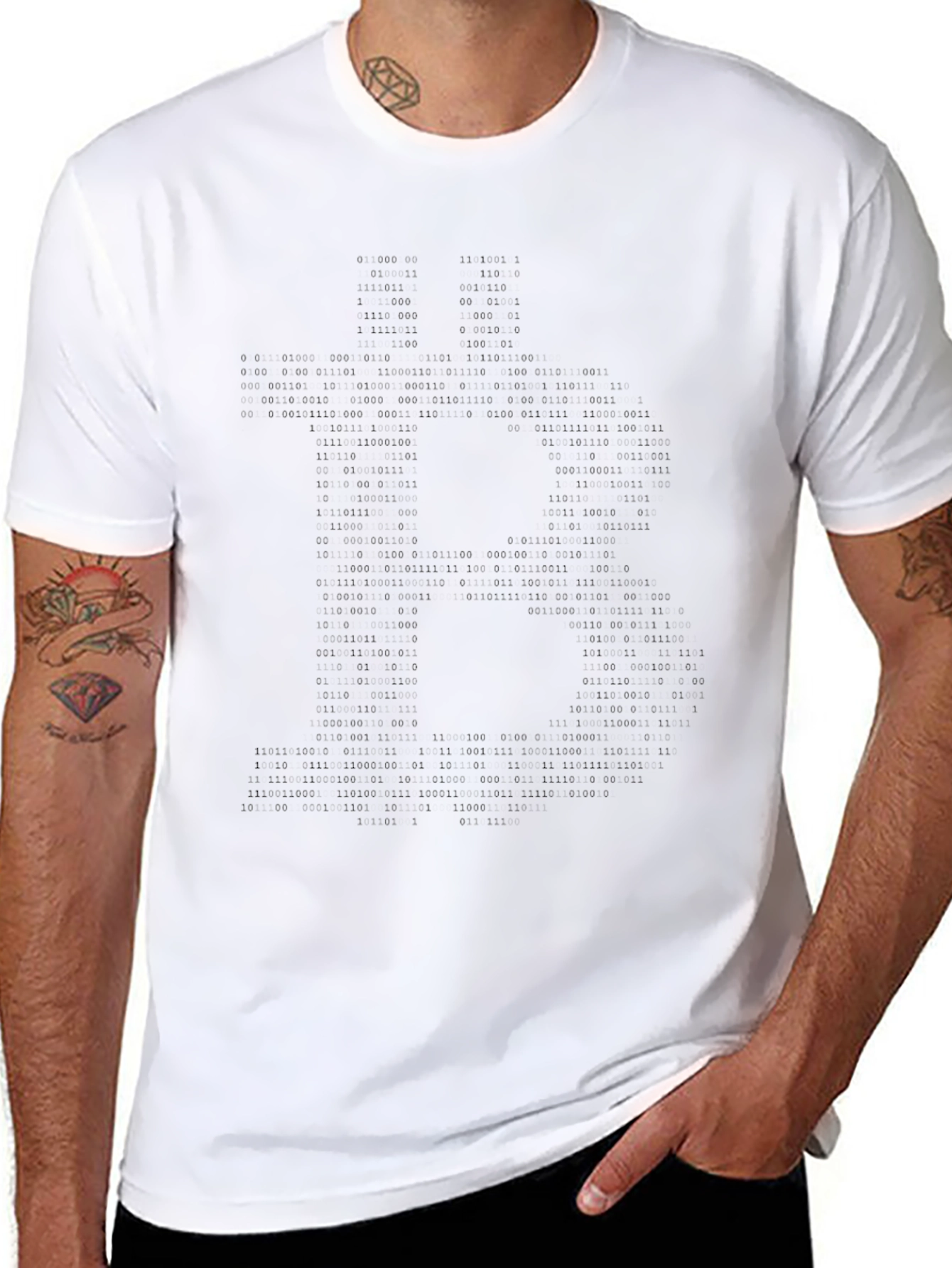 Binary Code Graphic Tee - Black