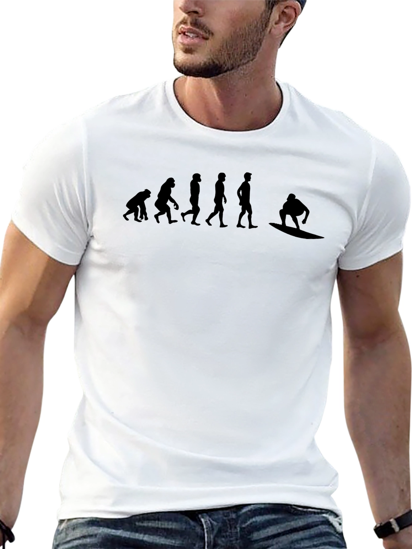 Evolution of Surfing Black T-Shirt