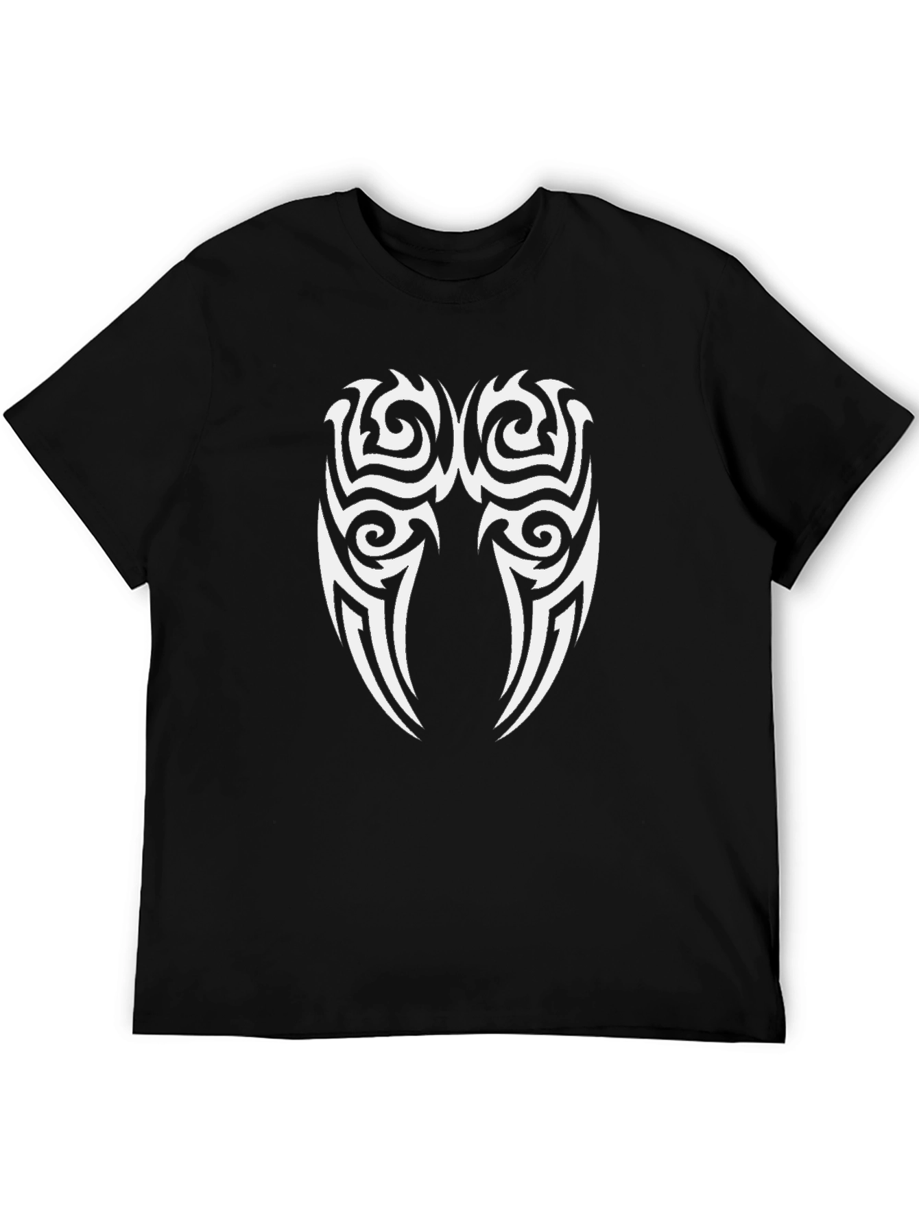 Tribal Tattoo Graphic Black Tee - Mens Casual Style