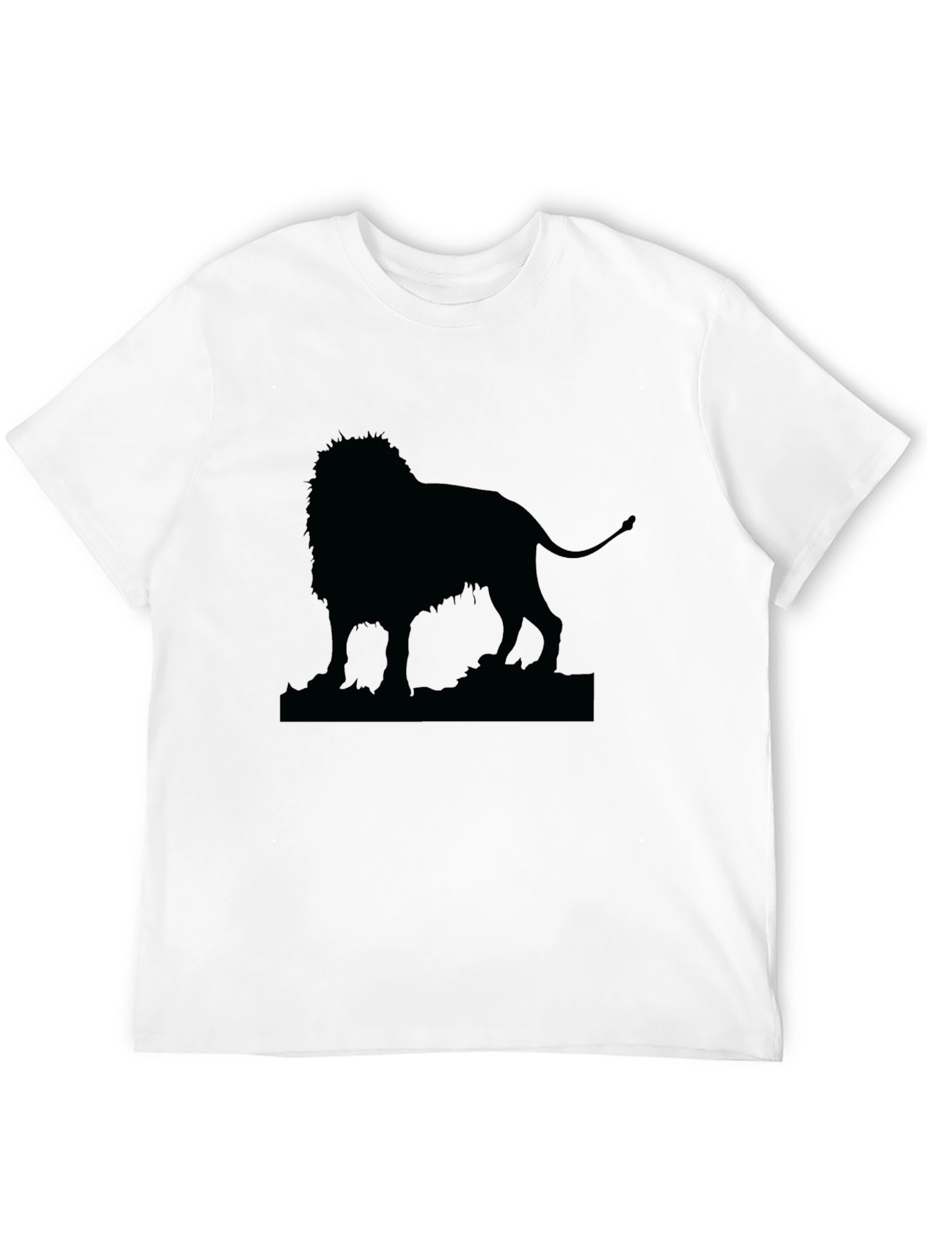 Lion Silhouette Mens Black T-Shirt