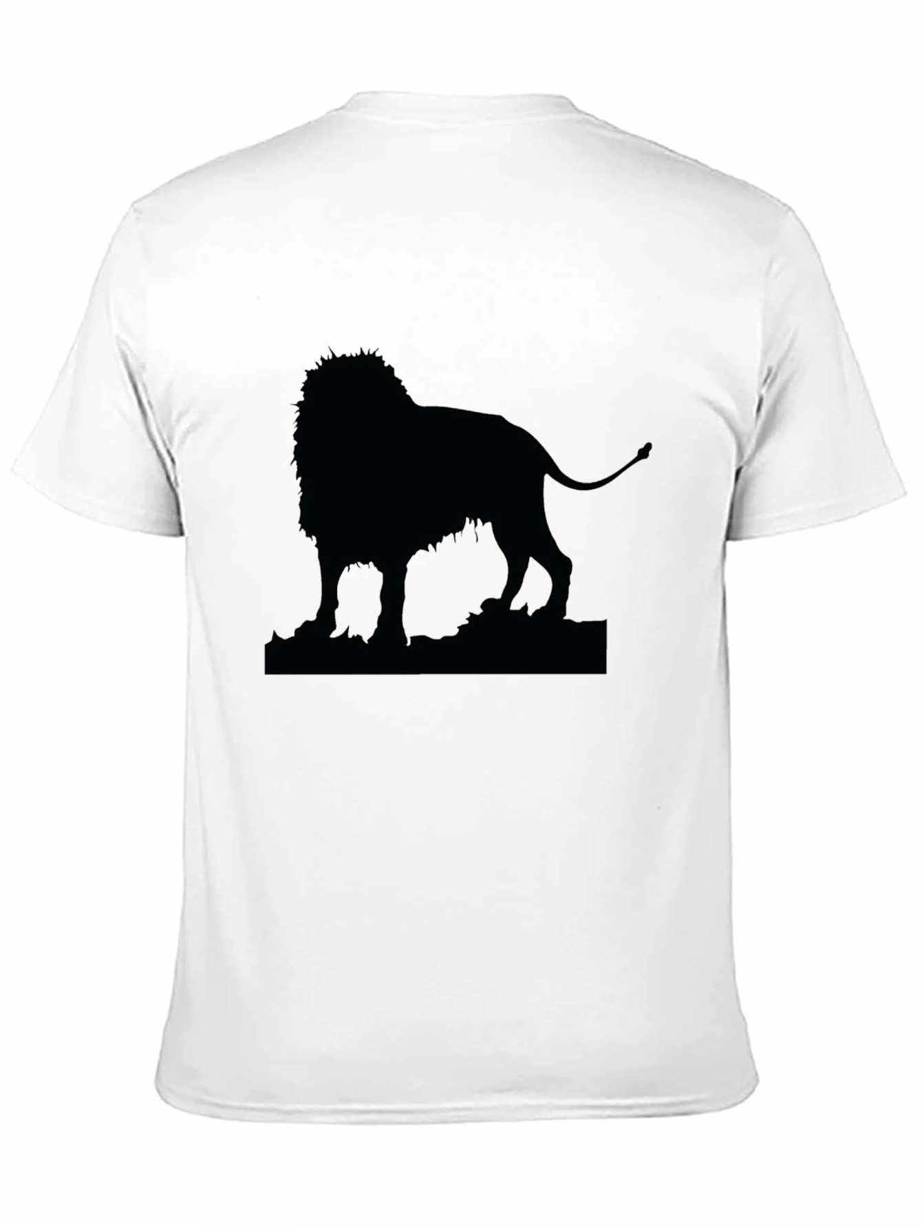 Lion Silhouette Mens Black T-Shirt
