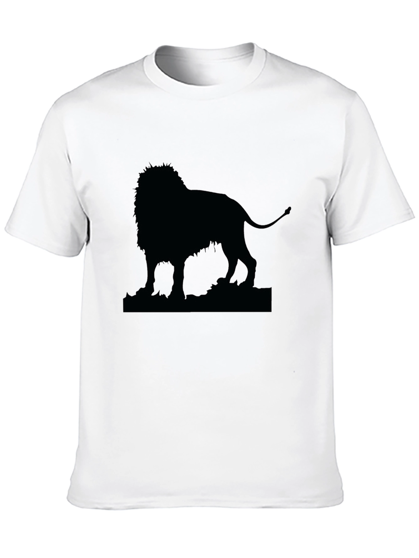 Lion Silhouette Mens Black T-Shirt