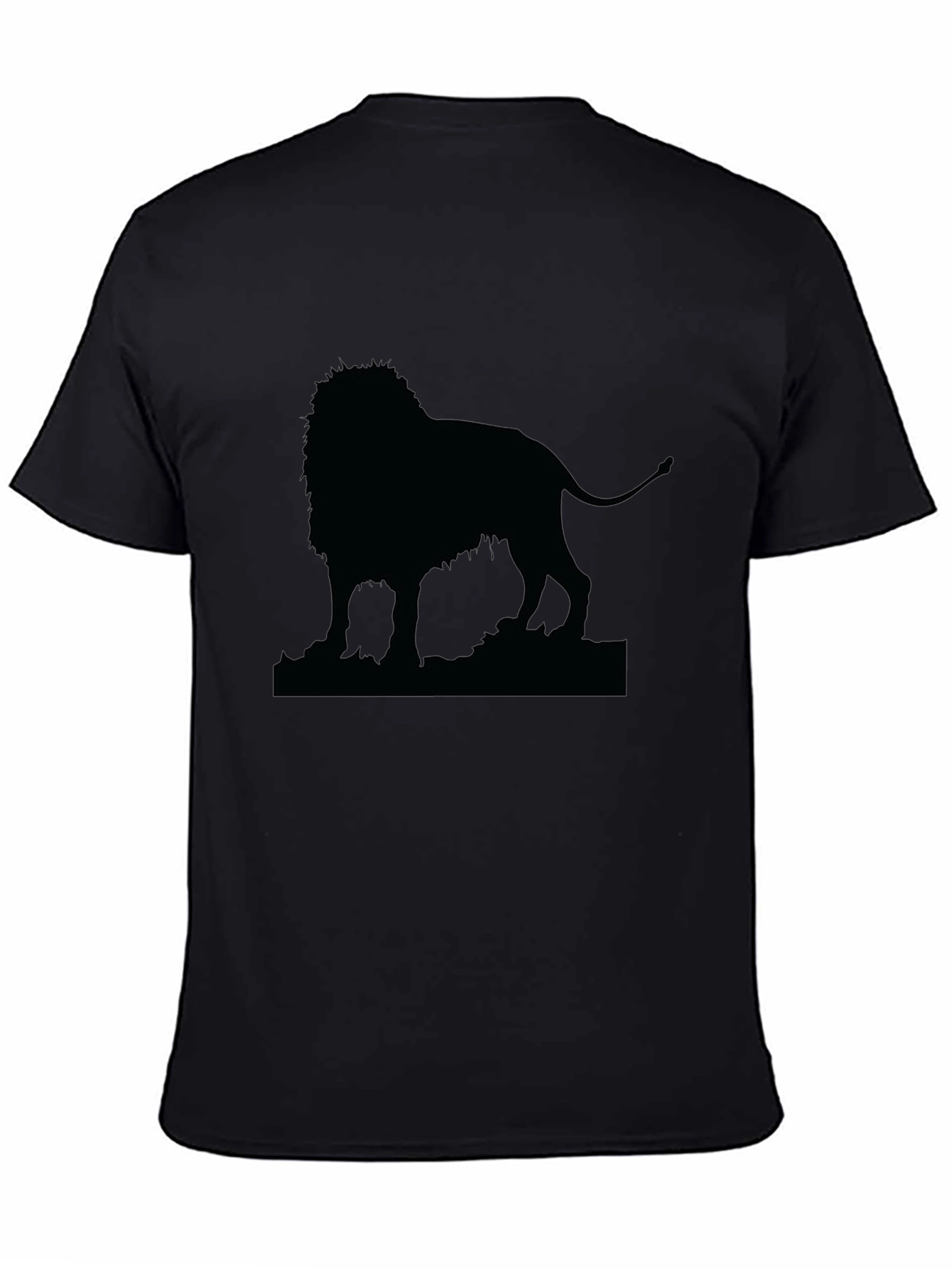 Lion Silhouette Mens Black T-Shirt