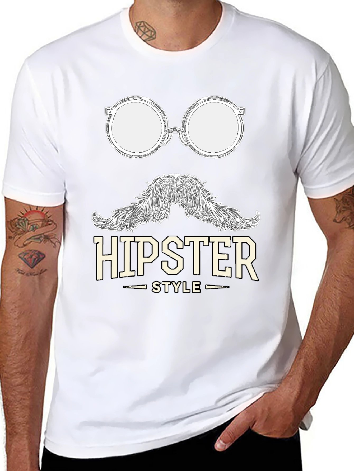 Hipster Style Graphic T-Shirt - Cool & Casual