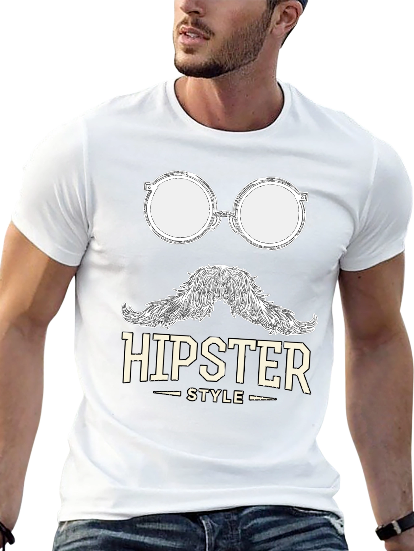 Hipster Style Graphic T-Shirt - Cool & Casual