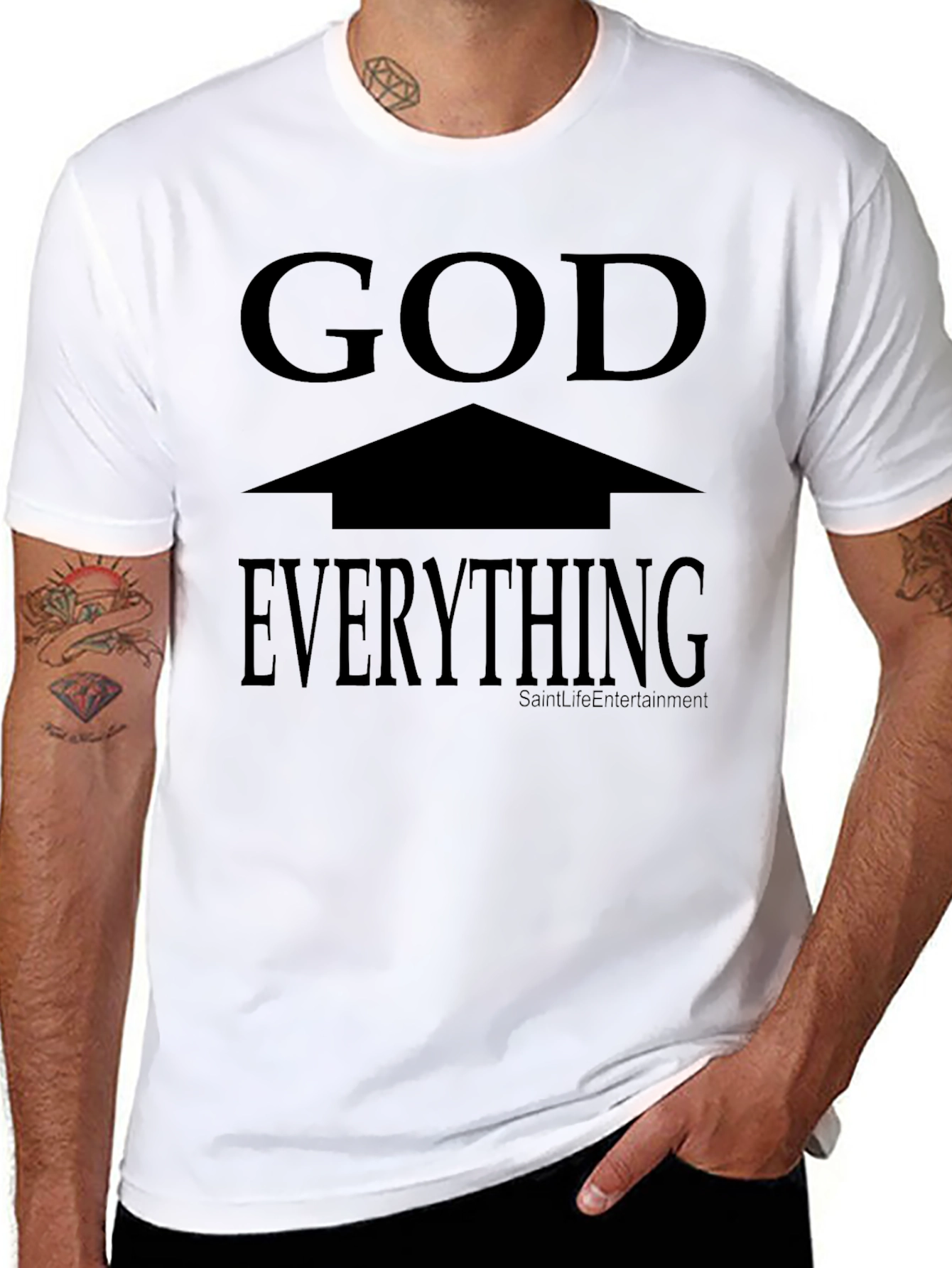 God is Above Everything Black T-Shirt
