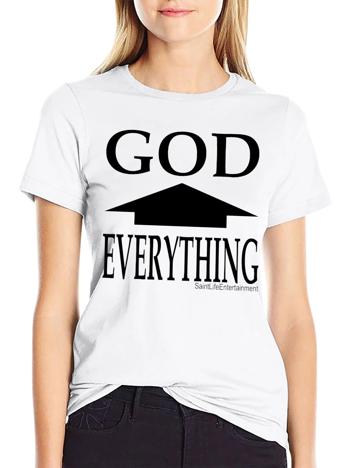 God is Above Everything Black T-Shirt