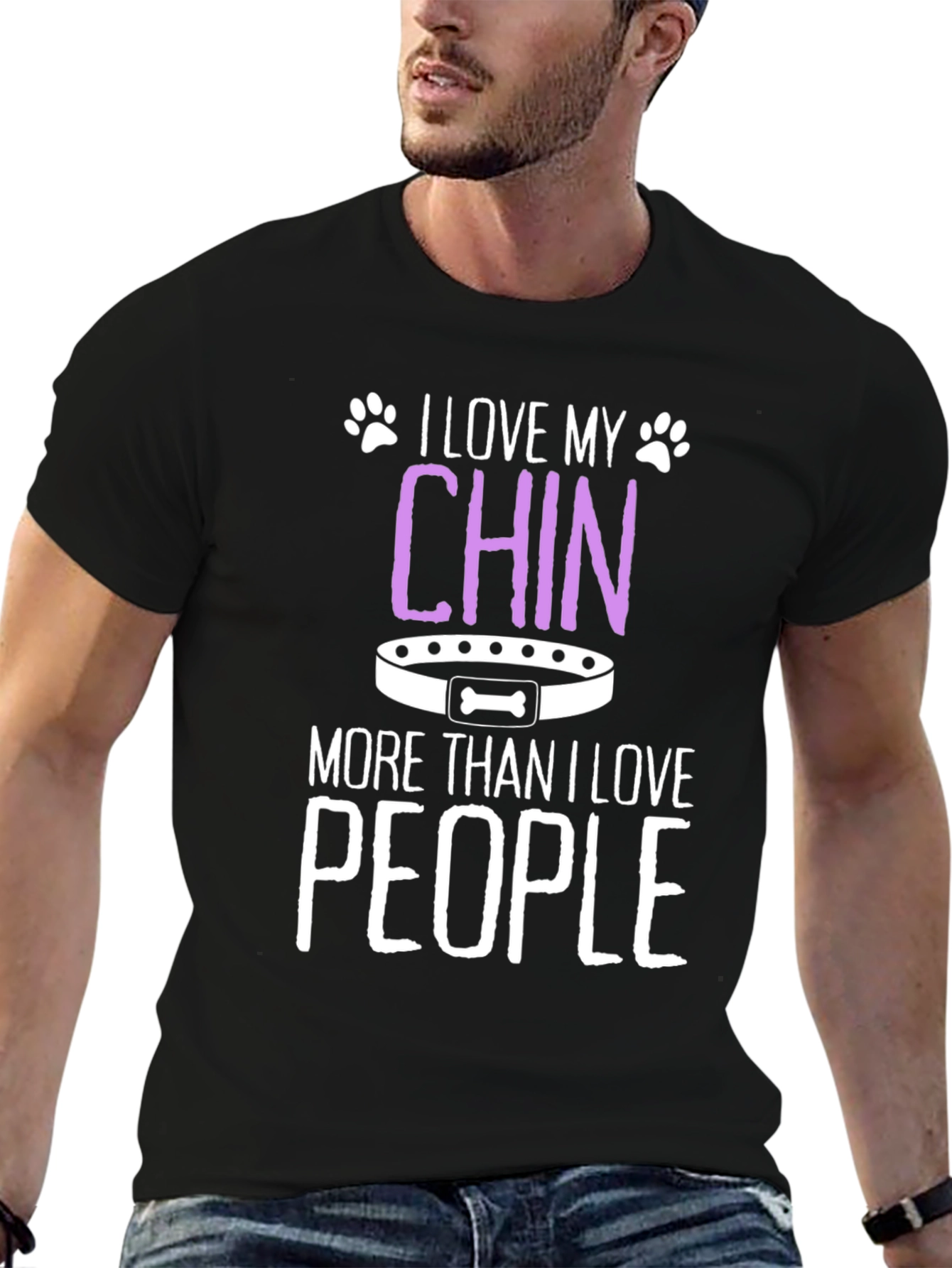 I Love My Chin T-Shirt: Funny Dog Lover Tee