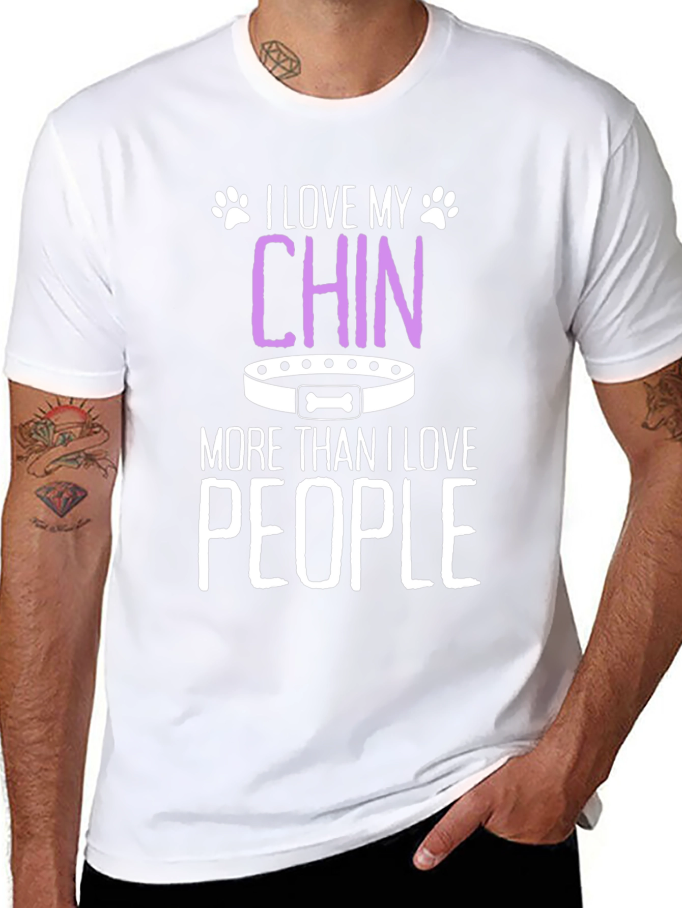 I Love My Chin T-Shirt: Funny Dog Lover Tee