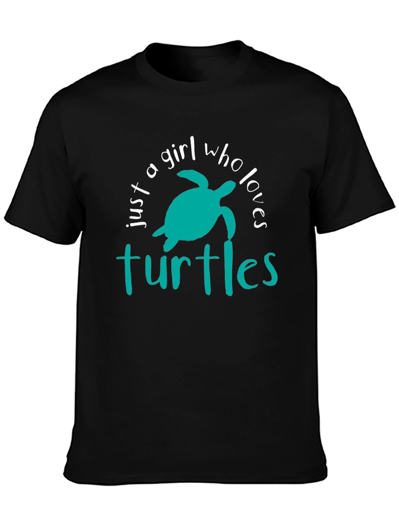 Just A Girl Who Loves Turtles Black Graphic Tee