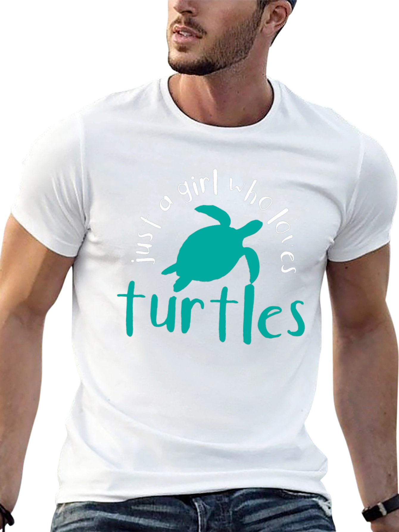 Just A Girl Who Loves Turtles Black Graphic Tee