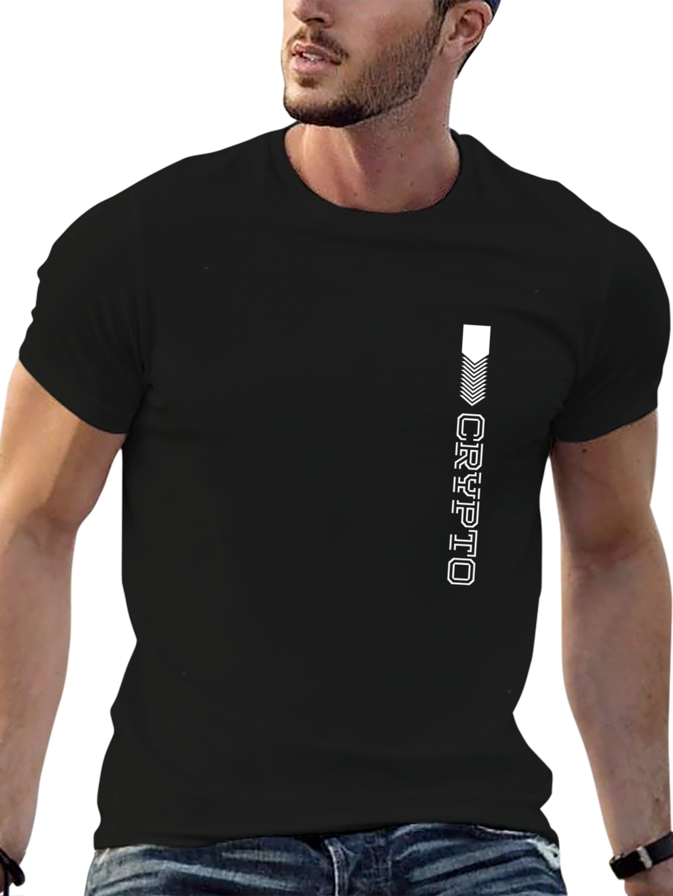 Crypto Graphic Black T-Shirt - Modern Style