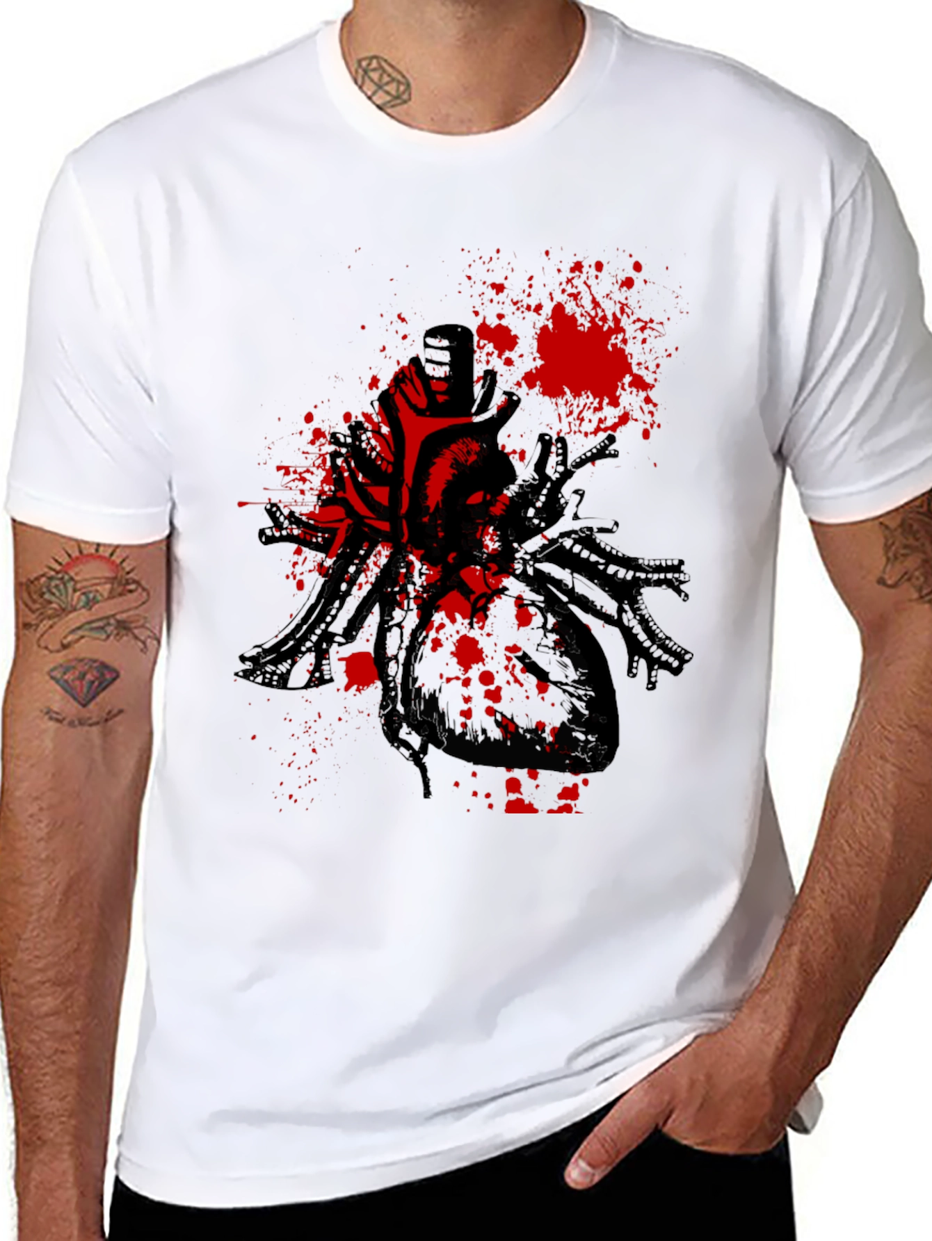 Cyberpunk Heart T-Shirt - Black Graphic Tee