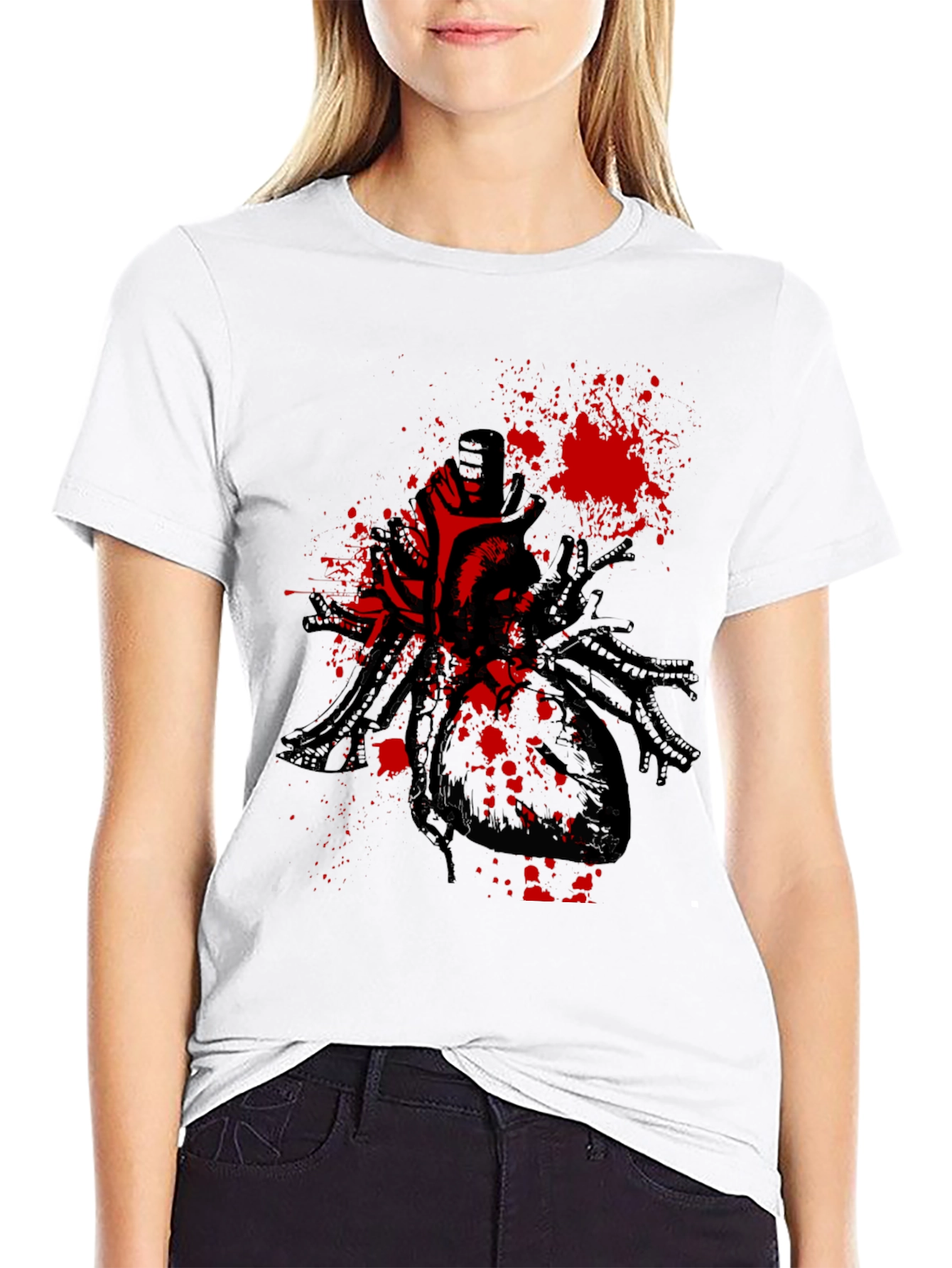 Cyberpunk Heart T-Shirt - Black Graphic Tee