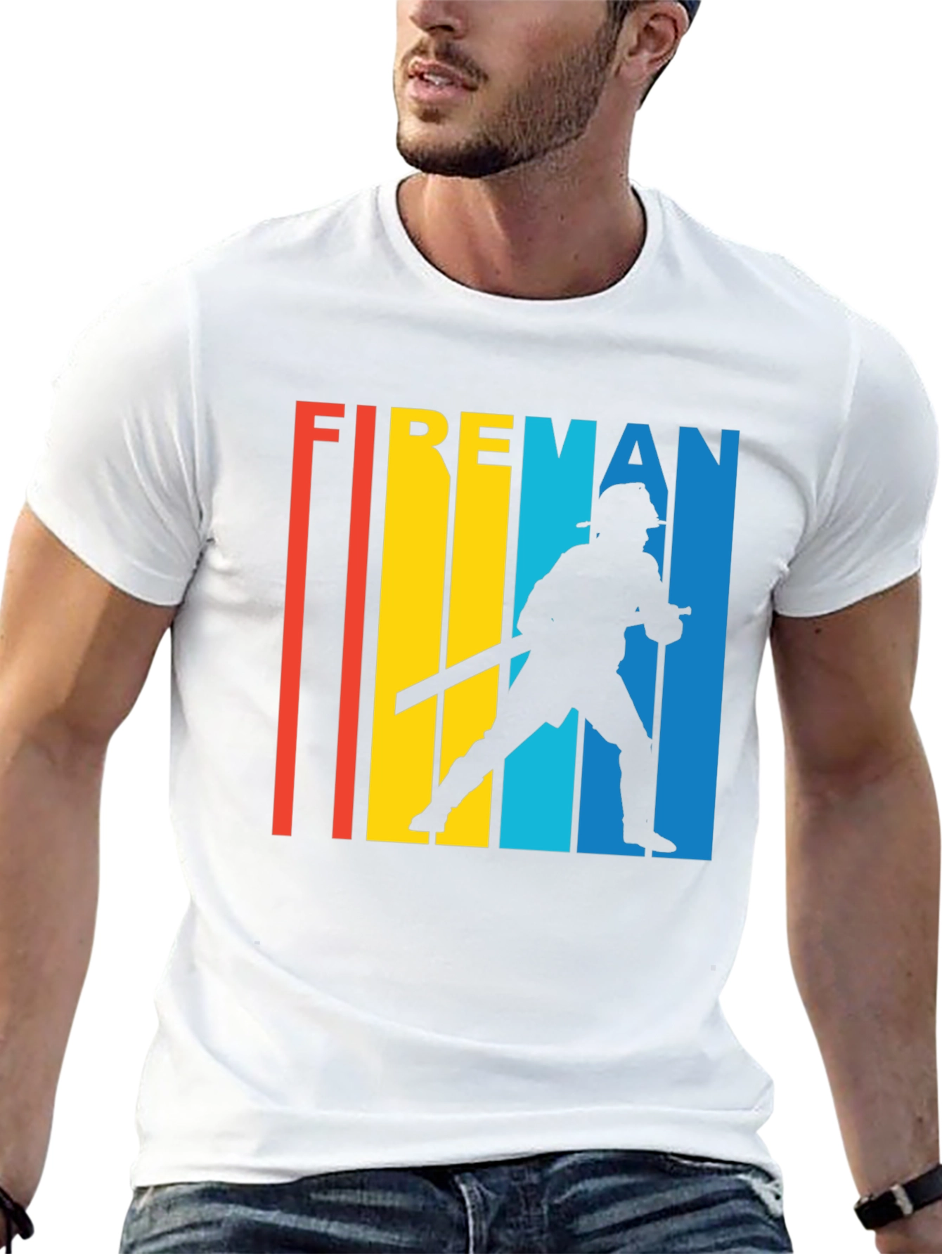 Retro Fireman T-Shirt - Heroic Design