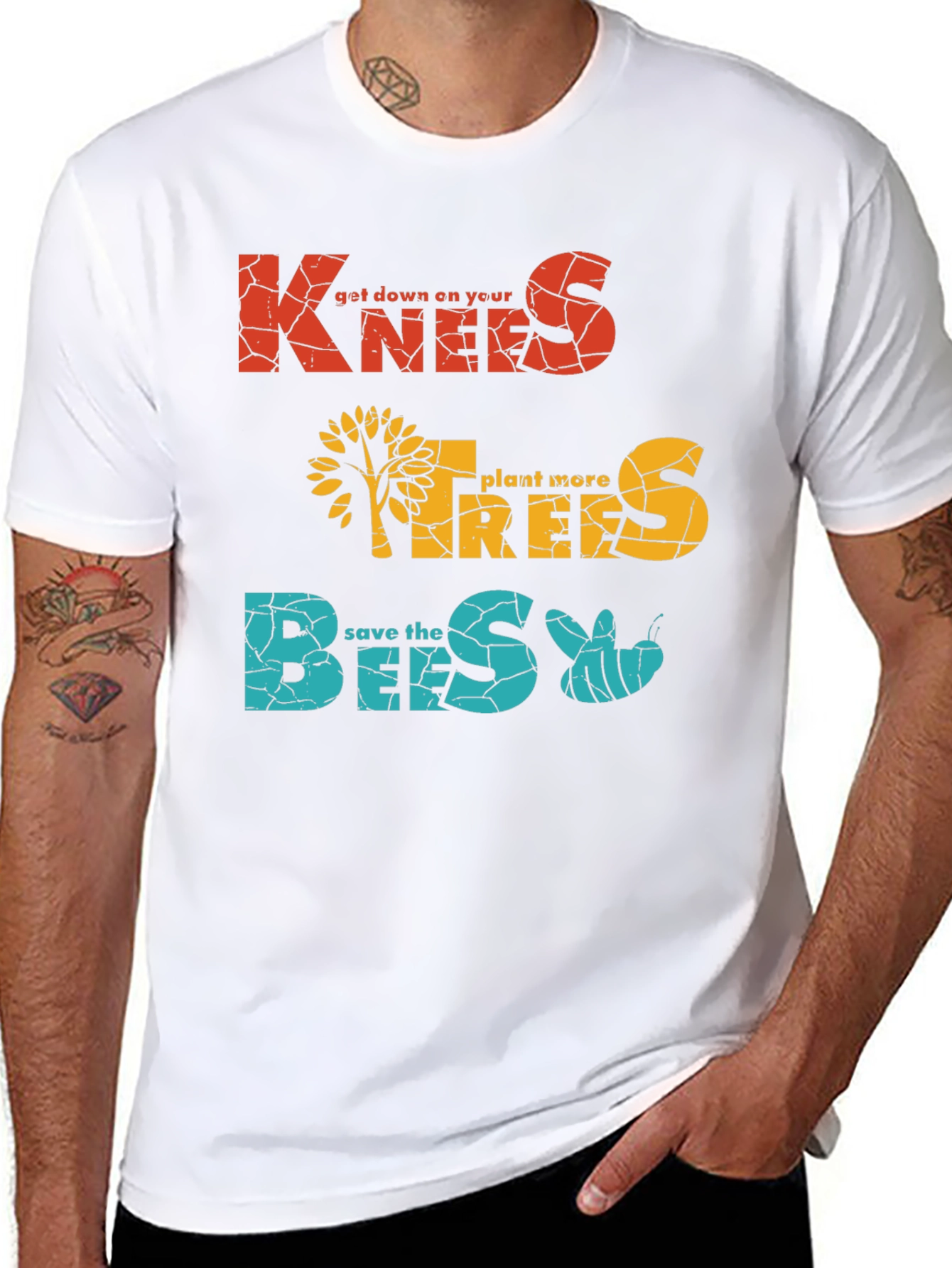 Knees Trees Bees Graphic T-Shirt - Environmental Tee