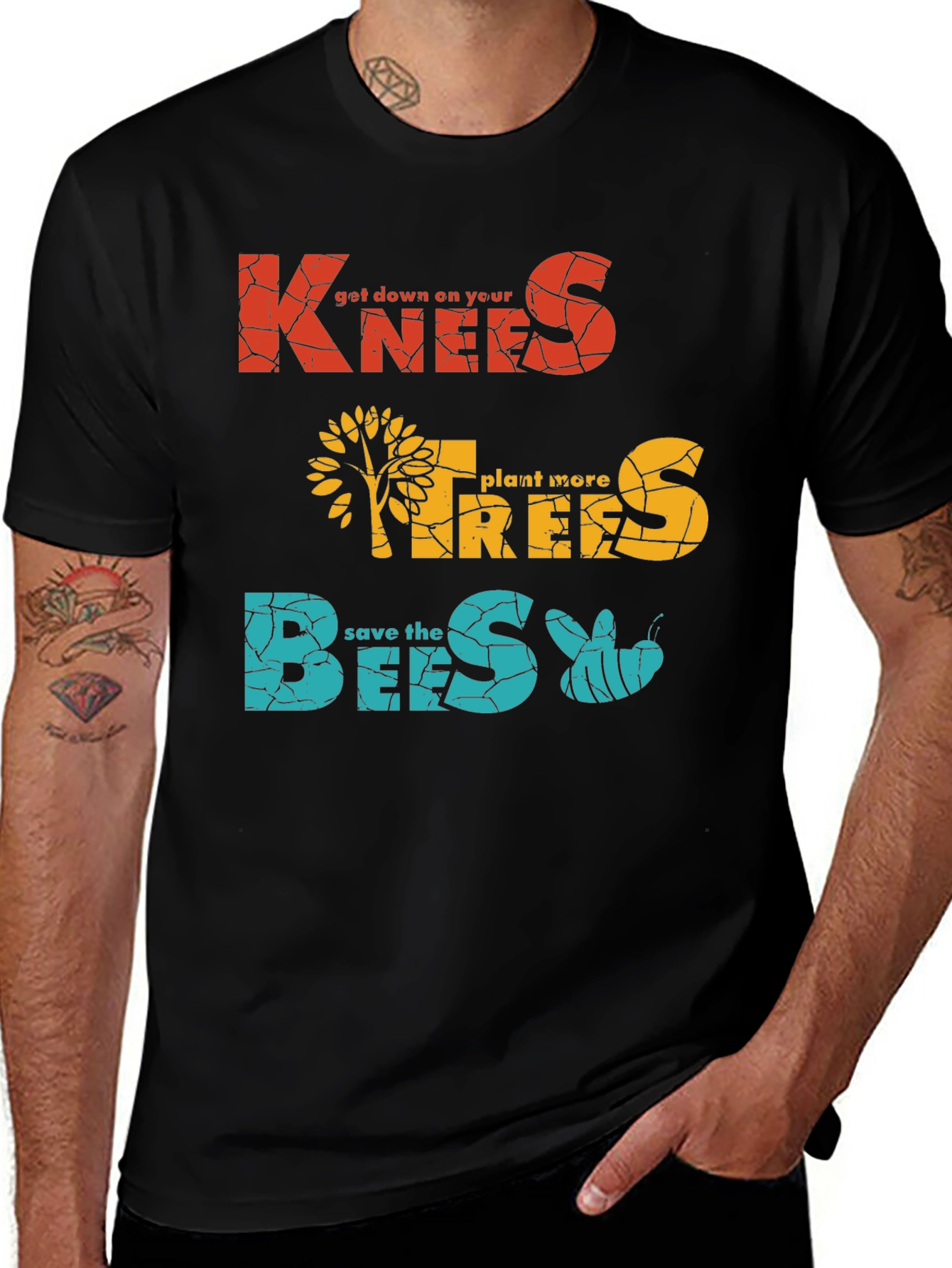 Knees Trees Bees Graphic T-Shirt - Environmental Tee