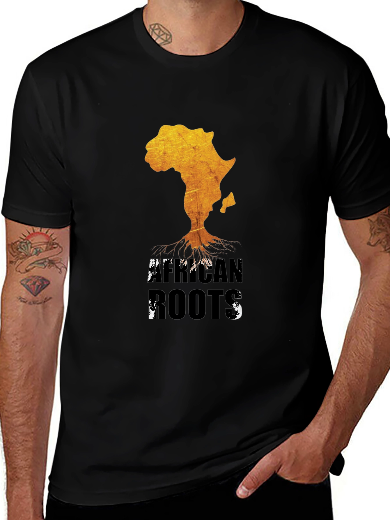 African Roots Graphic T-Shirt - Black