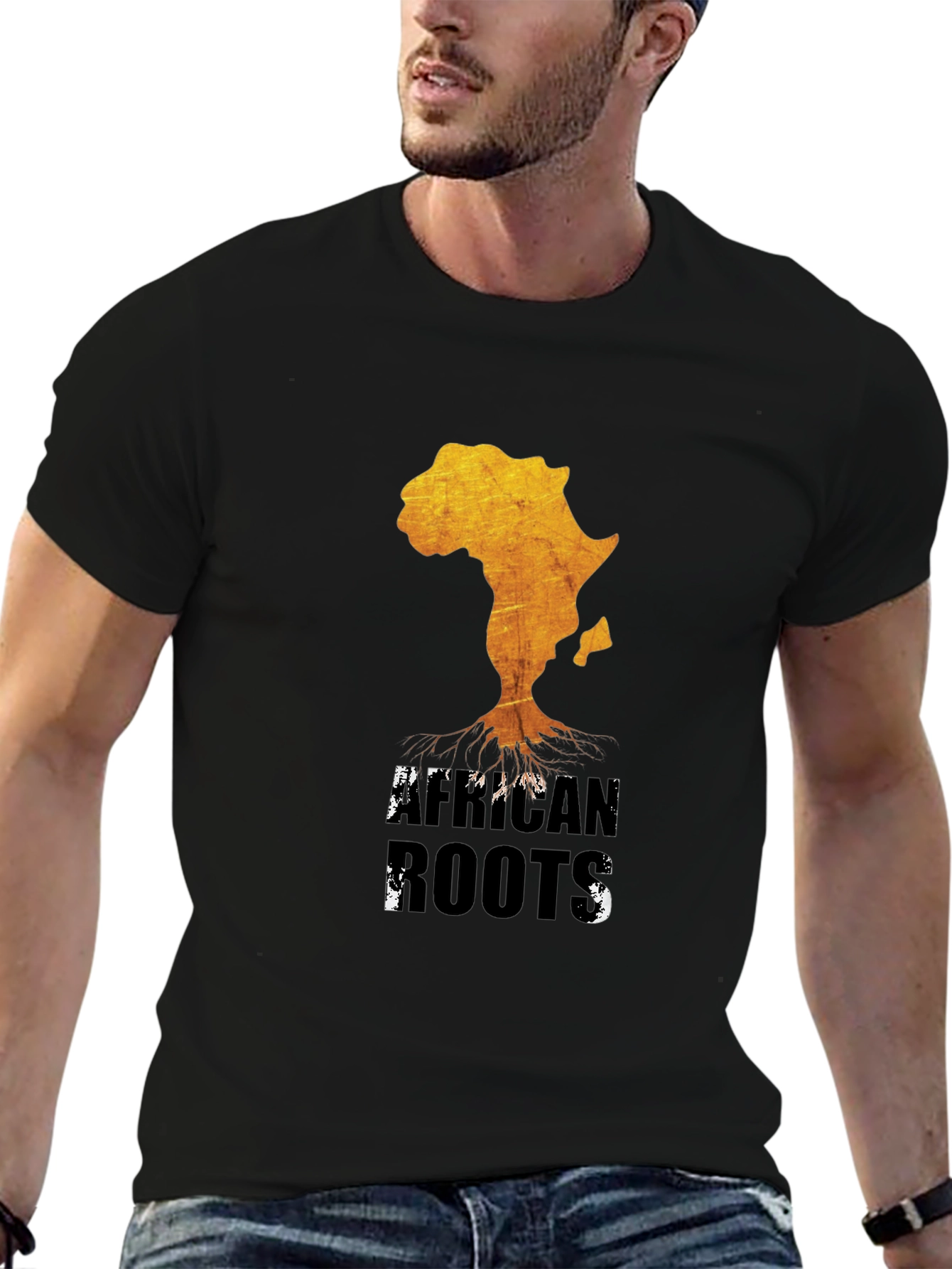African Roots Graphic T-Shirt - Black
