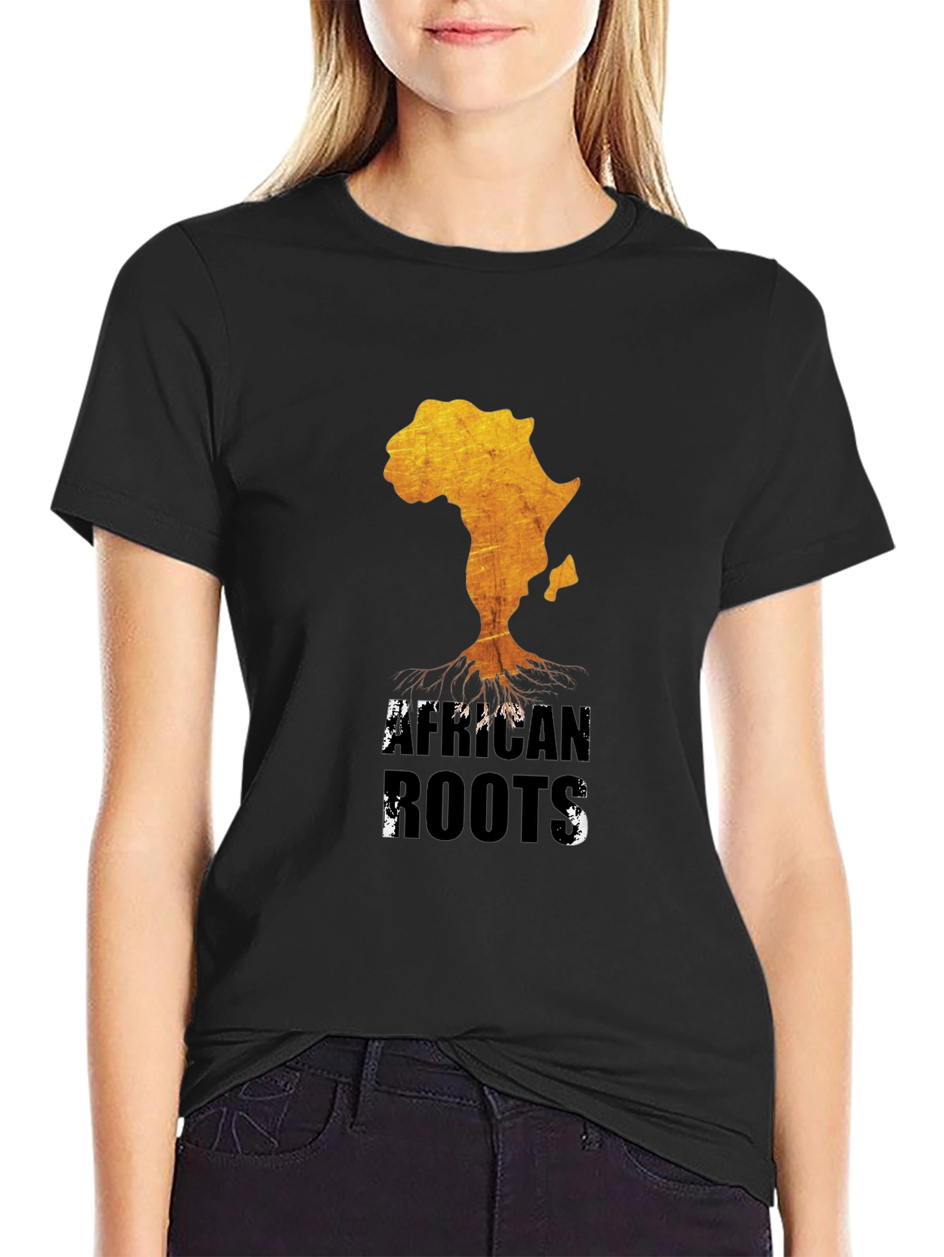 African Roots Graphic T-Shirt - Black