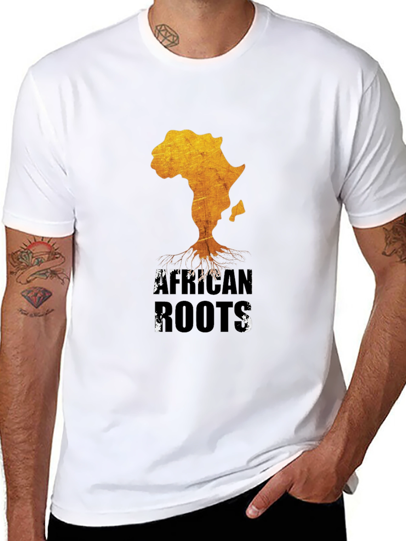 African Roots Graphic T-Shirt - Black