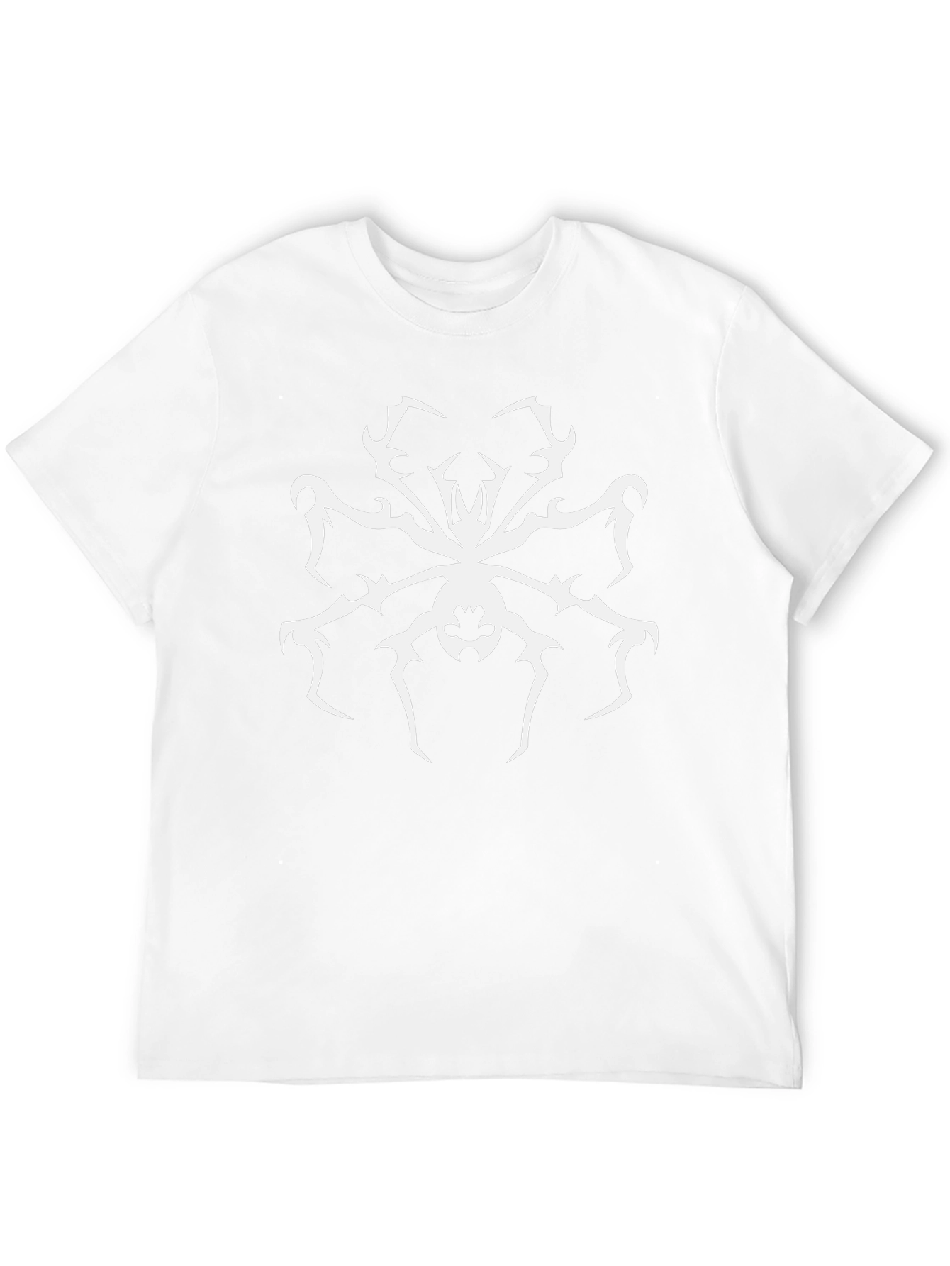 Black T-Shirt with White Tribal Spider Design