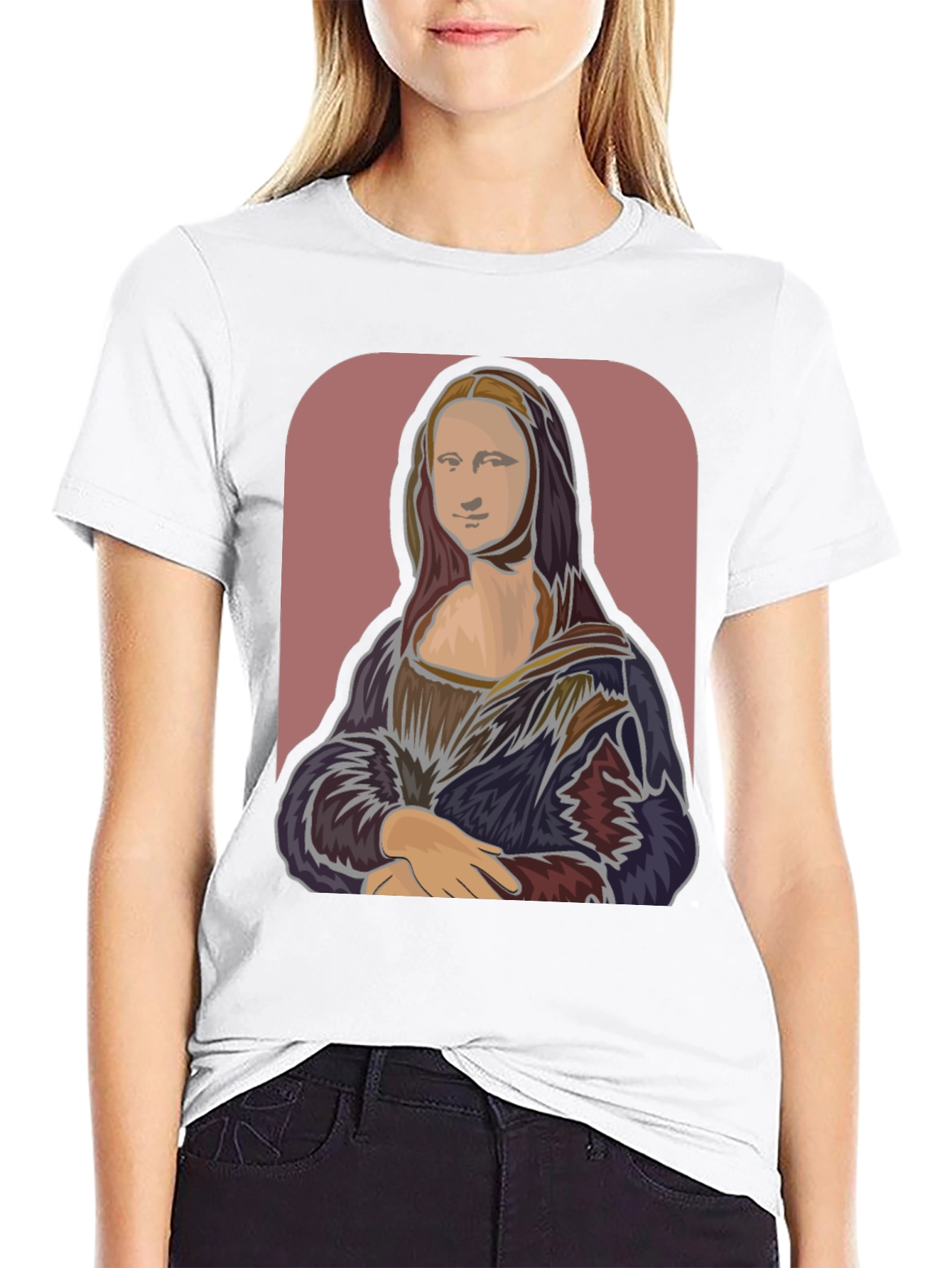 Mona Lisa Graphic Tee - Black Cotton T-Shirt